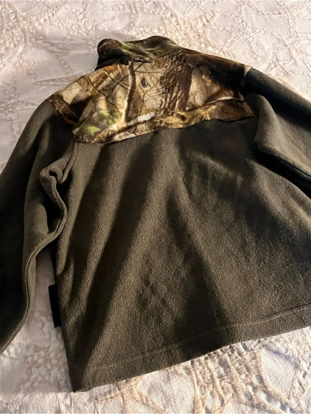 Rocky Camo Fleece 1/4 Zip Pullover Jacket Olive Green